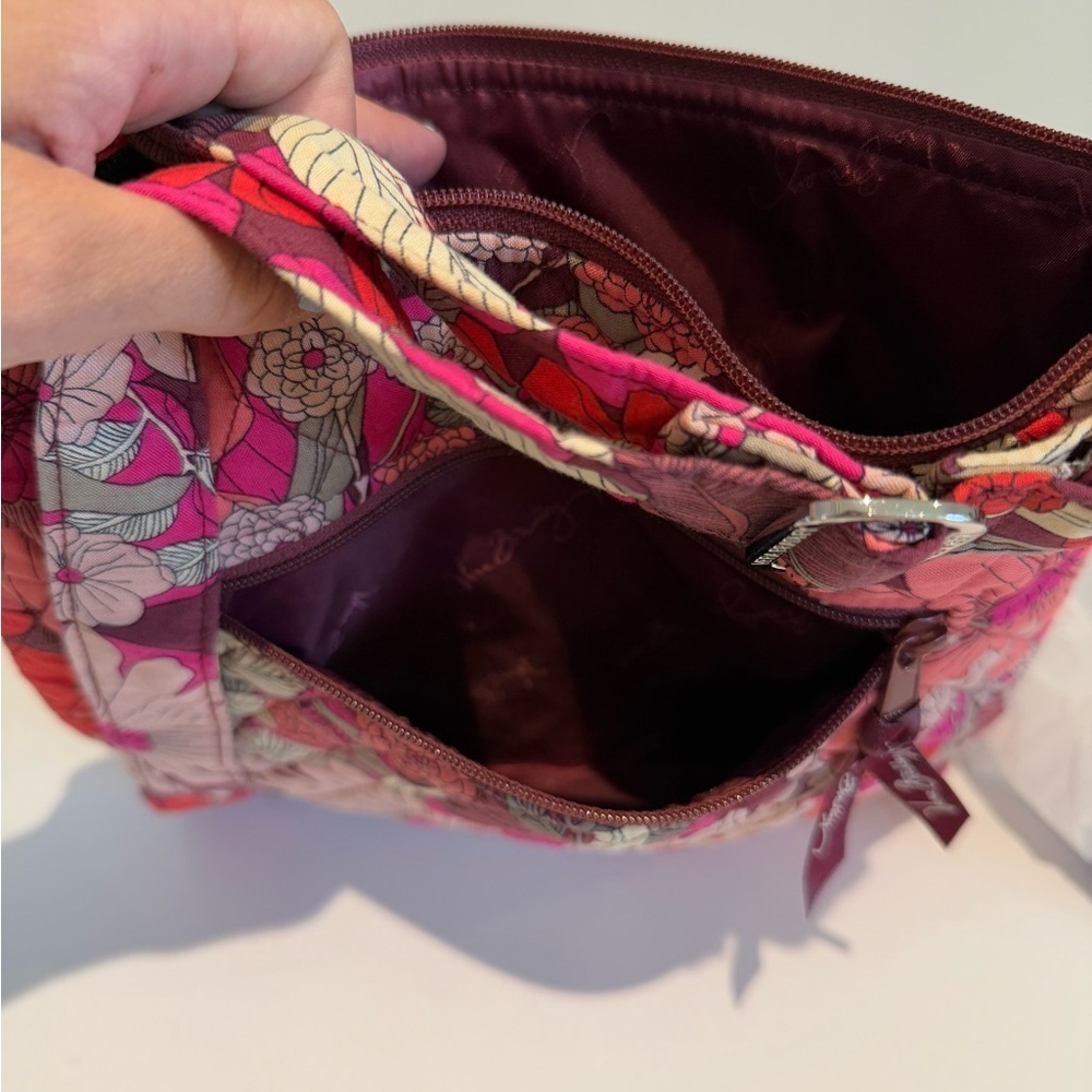 Vera Bradley Pink Red Floral Women's Crossbody Bag w.Adjustable Shoulder Strap - Picture 9 of 14